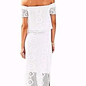 NWT Lilly Pulitzer Mansi Set in White Macrame Lace